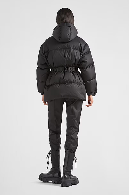 Prada Re-Nylon Puffer Jacket with Logo-Embellished Flap Pockets