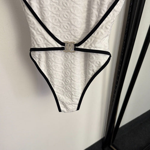 Chanel – Riviera Sculpted CC Jacquard Cut-Out Swimsuit