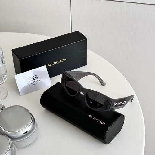 Balenciaga Logo-Print Shield Sunglasses