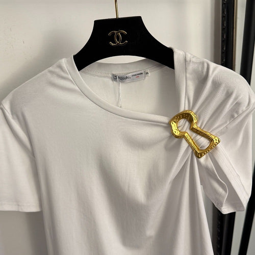 Schiaparelli – Sculpted Key Brooch Cotton Tee