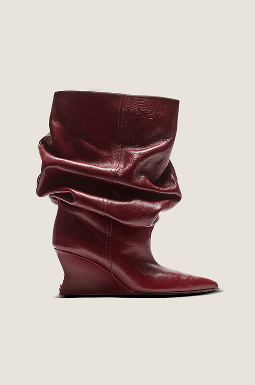 Balmain Paris “Imperial Sculpt” Wedge-Leg Slouch Boot