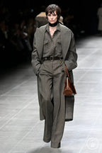 Ermanno Scervino–Inspired Tailored Wide-Leg Trousers – Taupe Ash
