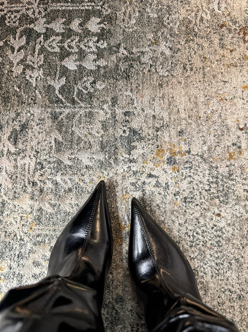 Balmain Paris “Imperial Sculpt” Wedge-Leg Slouch Boot