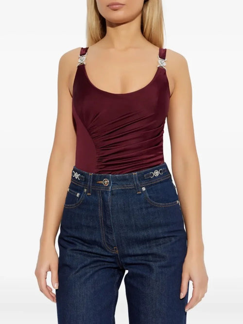 Versace -Medusa Strap Ruched Bodysuit