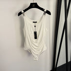 Versace -Medusa Strap Ruched Bodysuit