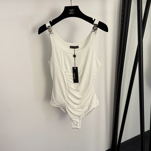 Versace -Medusa Strap Ruched Bodysuit