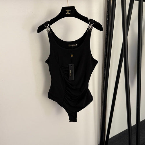 Versace -Medusa Strap Ruched Bodysuit