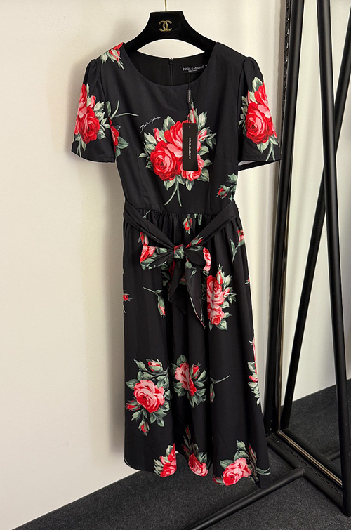 Dolce & Gabbana – Rosa Sicilia Floral Midi Dress
