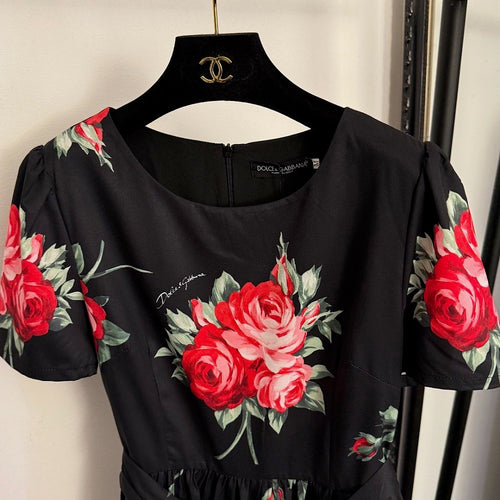 Dolce & Gabbana – Rosa Sicilia Floral Midi Dress