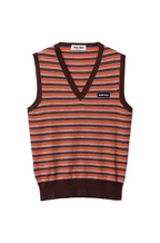 Miu Miu-Retro Stripe Logo Knit Vest