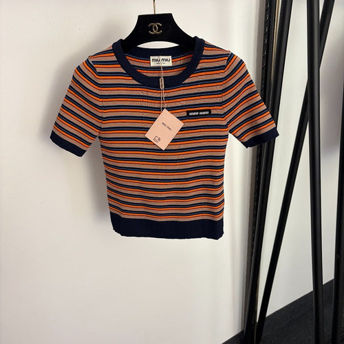 Miu Miu– Retro Stripe Logo Knit Vest