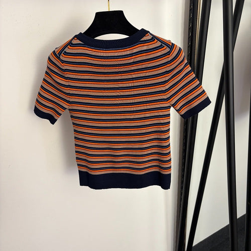 Miu Miu– Retro Stripe Logo Knit Vest