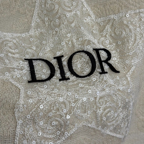 Dior Étoile Brodée Mock Neck Knit Top