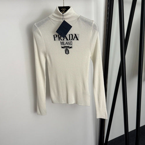 Prada “Milano Luxe Sculpt” Ribbed Turtleneck Knit