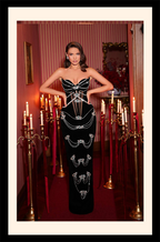 ✨ Midnight Empress Crystal-Caged Gown ✨