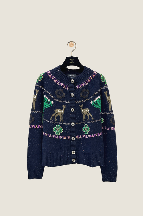Chalet de Luxe Fair Isle Knit Cardigan – CHANEL Edition