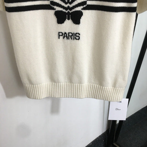 Christian Dior Butterfly Intarsia Knit Tee