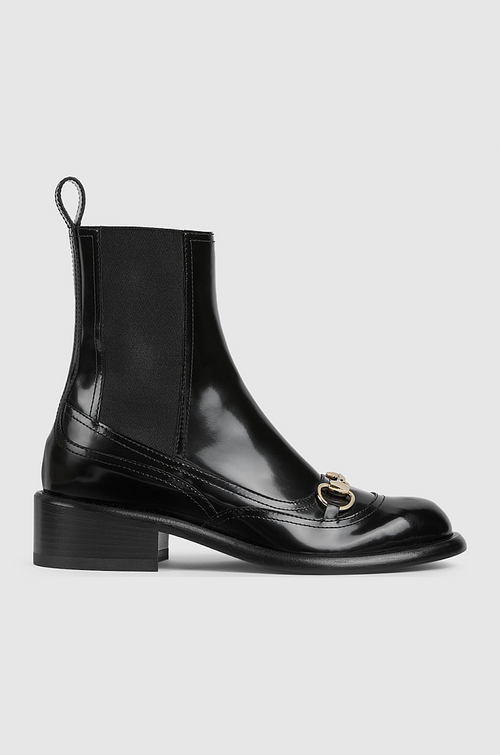 Gucci Horsebit Patent Chelsea Ankle Boot