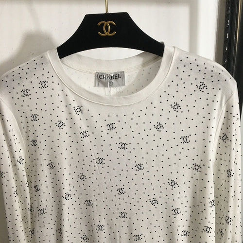 Chanel Crystal Monogram Long Sleeve Top