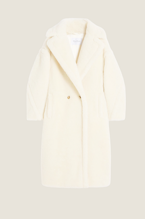Max Mara “Orsetto Bianca” Iconic Teddy Wool Coat — Ivory