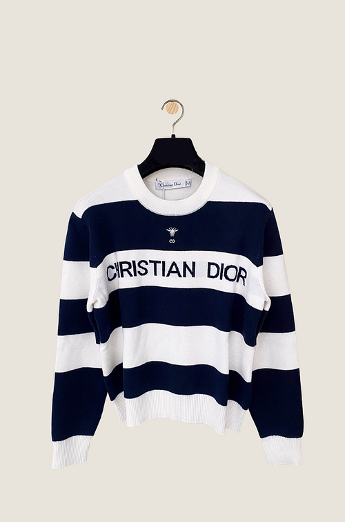 Dior “Marinière Royale” Striped Knit Sweater — Navy & Cream (S–L)