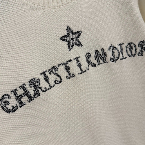 Christian Dior “Étoile Script” Embroidered Knit Sweater – S-L