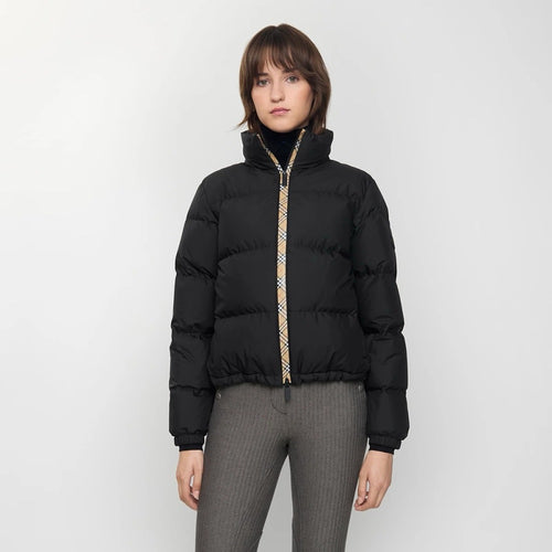 Burberry “Era Kensington” Signature Check-Trim Puffer Jacket