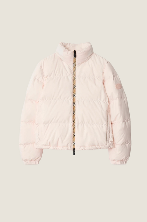 Burberry “Era Kensington” Signature Check-Trim Puffer Jacket