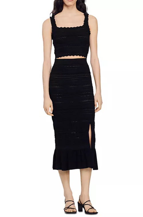 Sandro Noir Sculpt Knit Two-Piece Set