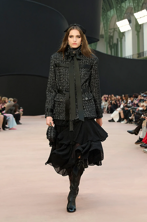 Chanel “Minuit Éternel” Satin-Bow Bouclé Jacket