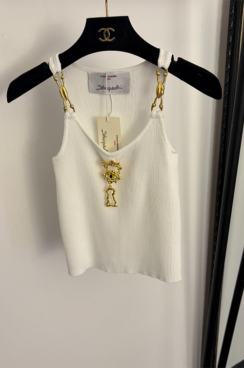 Schiaparelli Énigme Dorée Ribbed Tank