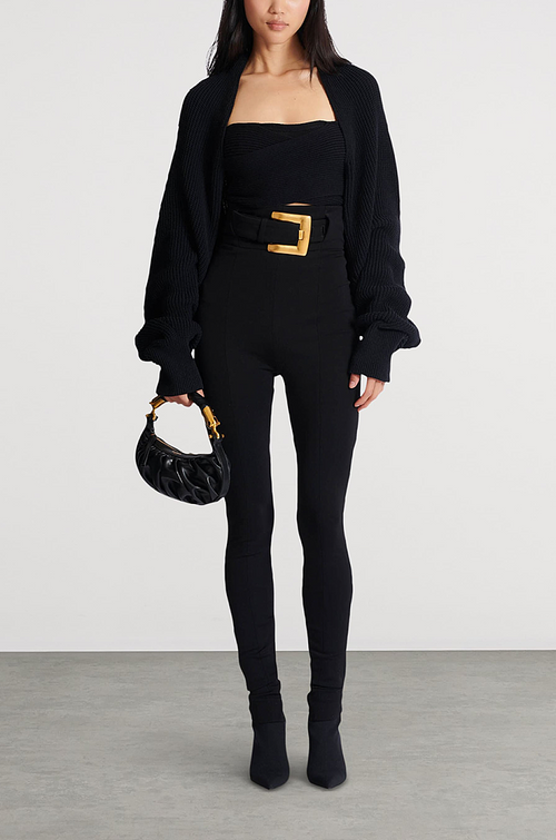 Balmain Or Noir Sculpted High-Waist Legging