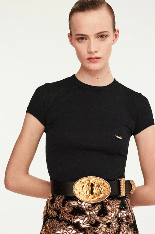 Schiaparelli Noir Épure Signature Knit Tee Description