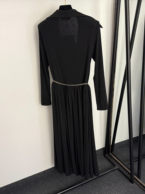 Chanel Nocturne Élégance Draped Chain Midi Dress