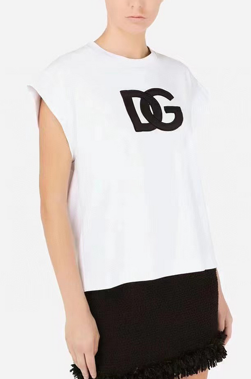Dolce & Gabbana DG Monogram Cap Sleeve Tee – Blanc Édition