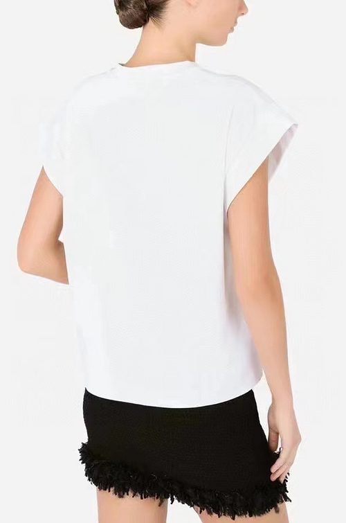 Dolce & Gabbana DG Monogram Cap Sleeve Tee – Blanc Édition