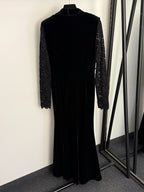 Valentino Noir Dentelle Velvet Column Gown – Atelier Éclipse Edition