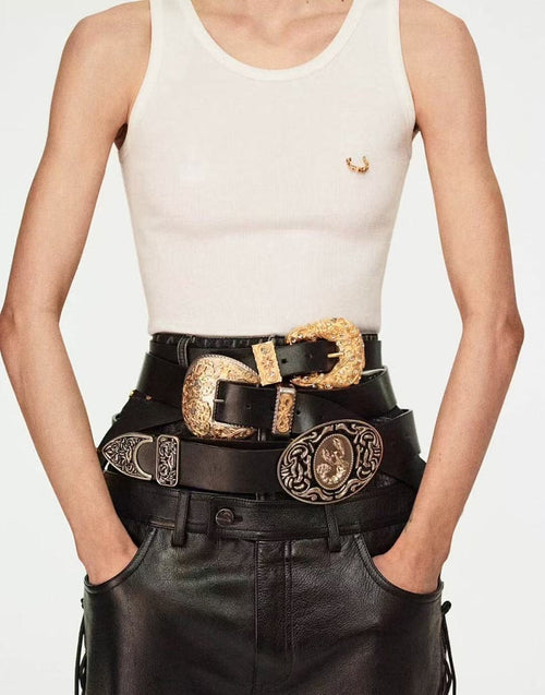 Schiaparelli Crescent Emblem Ribbed Tank – Signature Minimal Atelier Edition