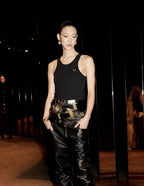 Schiaparelli Crescent Emblem Ribbed Tank – Signature Minimal Atelier Edition