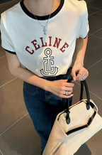 Celine Nautique Logo Ringer Tee – Parisian Riviera Edition