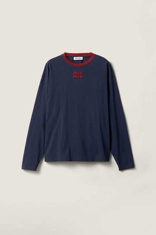 Miu Miu Signature Logo Long Sleeve Tee – Collegiate Minimal Edition