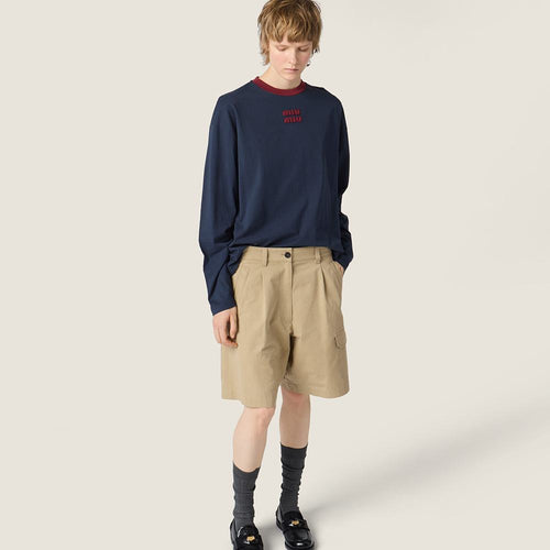 Miu Miu Signature Logo Long Sleeve Tee – Collegiate Minimal Edition