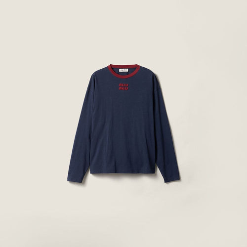 Miu Miu Signature Logo Long Sleeve Tee – Collegiate Minimal Edition