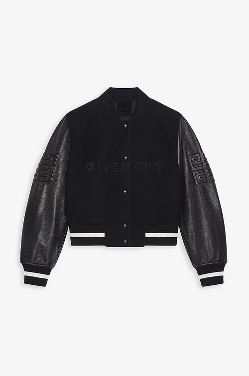 Givenchy Noir Monogram Varsity Leather Jacket