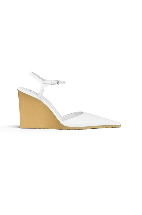 Alaïa Sculpted Wedge Ankle Strap Pumps