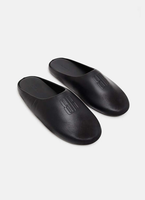 Balenciaga BB Supple Leather Minimalist Slippers