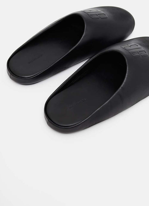 Balenciaga BB Supple Leather Minimalist Slippers