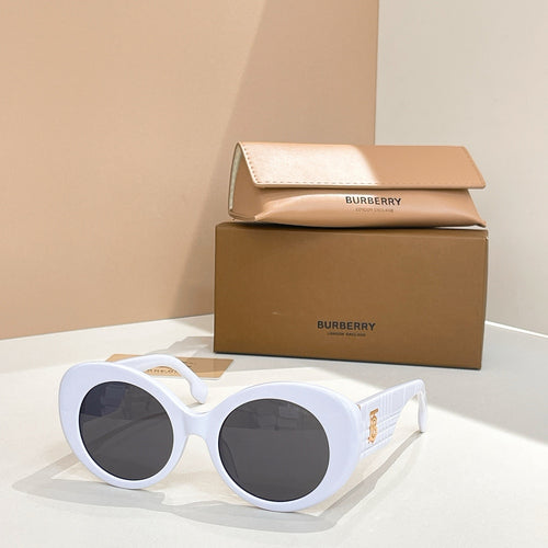 Burberry Round Oversized Sunglasses with TB Monogram Temple Detail (Multiple Colors)
