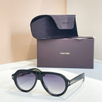 Tom Ford Fletcher Pilot Sunglasses with Iconic “T” Detail (Multiple Colors)