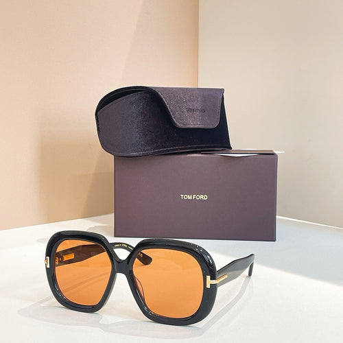 Tom Ford Georgia Oversized Square Sunglasses with Gold “T” Detail (Multiple Colors)